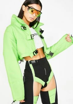 Lipt The Label Cropped Puffer Jacket Outerwear
