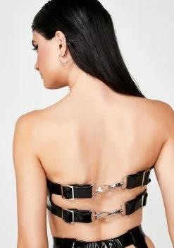 Lipt The Label Tops PVC Clip Back Bandeau