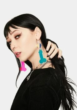 Rolita Rave Couture Jewelry Love Dick Iridescent Earrings