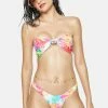 Now Cool The Pink Tie Dye Knot Bandeau Bikini Top Swim