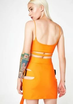 Discount ???? Lipt The Label Bottoms Agent Orange Buckle ???? Skirt ???? 10 Lipt The Label Bottoms Agent Orange Buckle Skirt