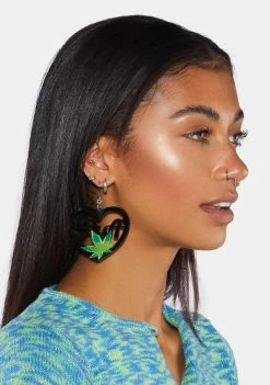 Rolita Rave Couture Puff Pass Heart Earrings Jewelry