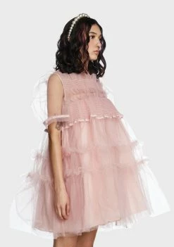 Sister Jane Mini Pointe Tulle Shirring Dress