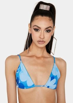 Lipt The Label Bra Tops Blue Vacay Floral Bra Top