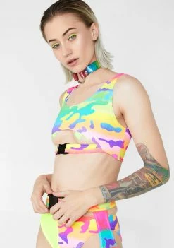 Rolita Rave Couture Camo Sin Censura Crop Top