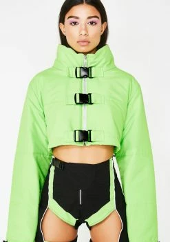 Lipt The Label Cropped Puffer Jacket Outerwear