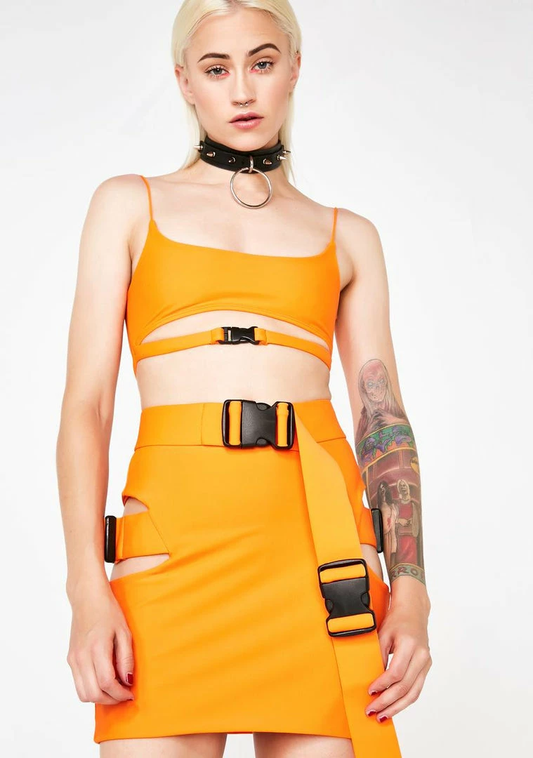 Discount ???? Lipt The Label Bottoms Agent Orange Buckle ???? Skirt ???? 5 Lipt The Label Bottoms Agent Orange Buckle Skirt