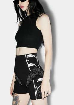 Lipt The Label Lynx Reflective Rhinestone Shorts