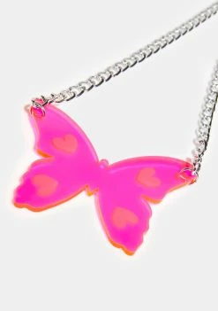 Rolita Rave Couture Neon Butterfly Necklace Jewelry