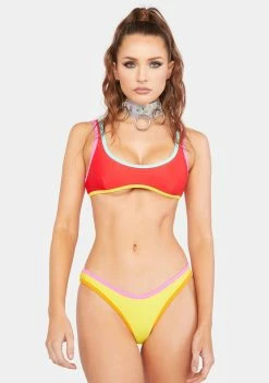 Now Cool The Yellow Contrast 90s Duo Bikini Bottoms