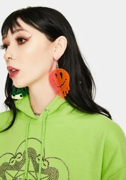 Rolita Rave Couture Drippy Happy Face Earrings