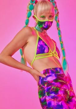 Rolita Rave Couture Tops Maze Wrap Bra Top