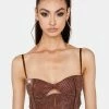 Lipt The Label Brown Morph Rhinestone Bustier