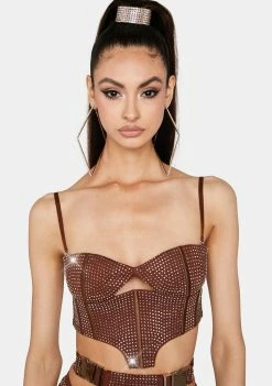 Lipt The Label Brown Morph Rhinestone Bustier