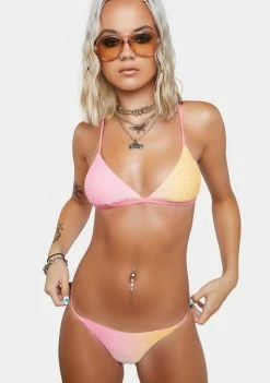 Now Cool Last Sun Ombre String Bikini Bottoms Swim