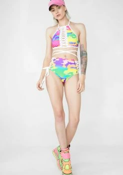 New ???? Rolita Rave Couture Bottoms Camo Lace Me Up Shorts ???? 8 Rolita Rave Couture Bottoms Camo Lace Me Up Shorts