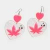 Rolita Rave Couture Heart Weed Drop Earrings