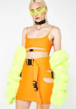 Discount ???? Lipt The Label Bottoms Agent Orange Buckle ???? Skirt ???? 8 Lipt The Label Bottoms Agent Orange Buckle Skirt