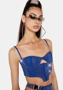 Lipt The Label Blue Morph Rhinestone Bustier