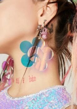 Rolita Rave Couture Peace Daisy Earrings Jewelry