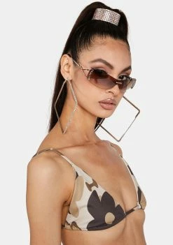 Lipt The Label Tops Brown Vacay Floral Bra Top