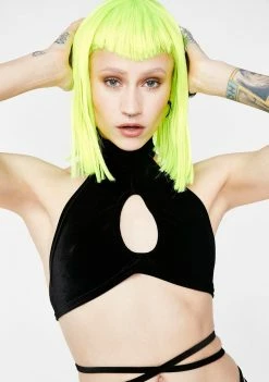 Rolita Rave Couture Black Velvet Ethereal Wrap Top