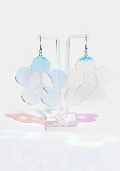 Rolita Rave Couture Peace Daisy Earrings Jewelry