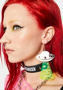 Rolita Rave Couture Jewelry Neon Green Take Me Earrings