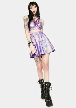 Rolita Rave Couture Tops Maldava Holographic Bralette