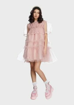 Sister Jane Mini Pointe Tulle Shirring Dress