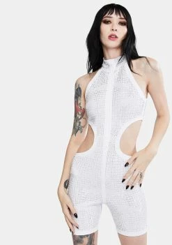 Lipt The Label Compound Rhinestone Romper Jumpsuits & Rompers