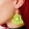 Rolita Rave Couture Neon Green Bucket Hat Hoop Earrings