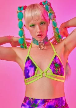 Rolita Rave Couture Tops Maze Wrap Bra Top