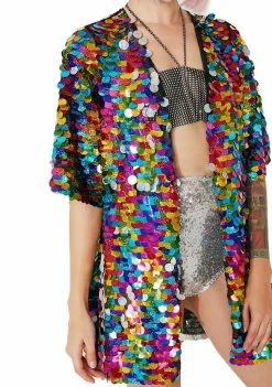 Rolita Rave Couture Rainbow Rager Sequin Kimono