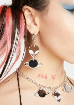 Rolita Rave Couture Alien Spaceship Earrings Jewelry