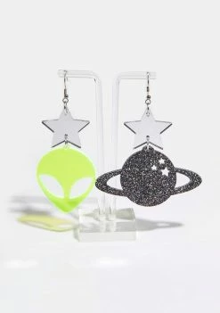 Rolita Rave Couture Jewelry Yellow Out Of Space Earrings