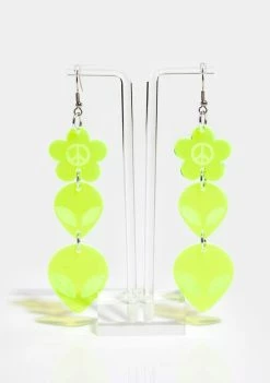 Rolita Rave Couture Peace Alien Earrings