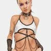 Rolita Rave Couture Holographic Friction Chain Top Tops