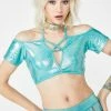 Rolita Rave Couture Tops Peekaboo Lace-Up Top