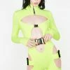 Lipt The Label Slime Long Sleeve Zip Front Unitard