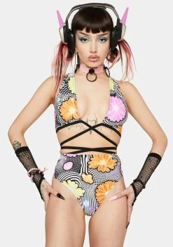 Rolita Rave Couture Circuit Daisy Glitz High Waist Bottoms