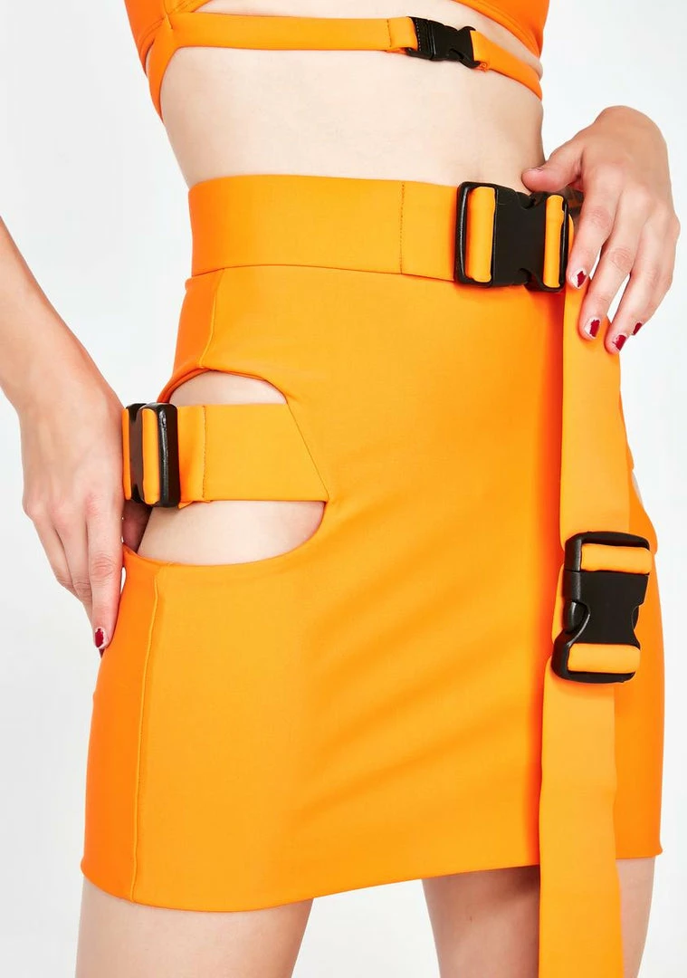 Discount ???? Lipt The Label Bottoms Agent Orange Buckle ???? Skirt ???? 3 Lipt The Label Bottoms Agent Orange Buckle Skirt
