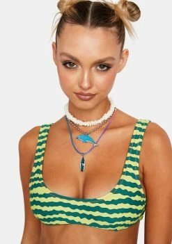 Now Cool Camo Melon 90s Crop Bikini Top