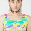 Rolita Rave Couture Camo Sin Censura Crop Top