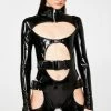 Lipt The Label Jumpsuits & Rompers Vinyl Long Sleeve Zip Front Unitard