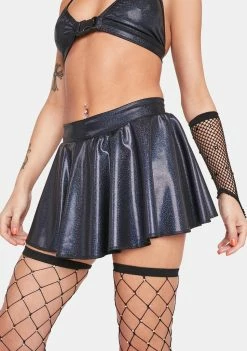 Rolita Rave Couture Black Sparkle Bad Girl Mini Skirt