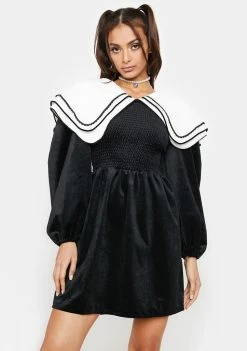 Sister Jane Lutz Velvet Collared Mini Dress Dresses