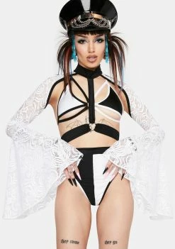 Rolita Rave Couture Tops Ecstasy Harness Fan Sleeves