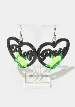 Rolita Rave Couture Puff Pass Heart Earrings Jewelry