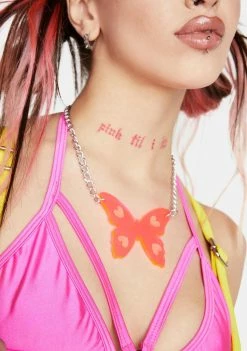 Rolita Rave Couture Neon Butterfly Necklace Jewelry